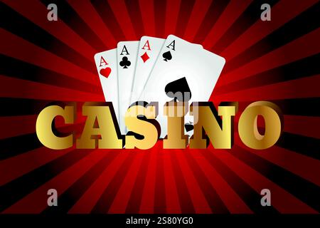 Casinò. Poster, pubblicità, cartellone, cartellone. Illustrazione Vettoriale
