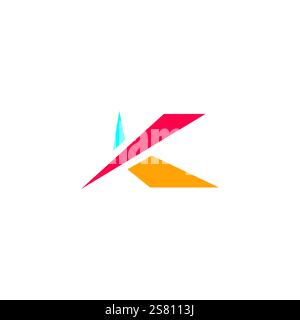 Design del logo Letter K Abstract. K Icon Vector Illustrazione Vettoriale