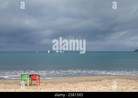 Plage de Tanger in inverno Foto Stock