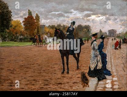 Giuseppe De Nittis 1846-1884 "l'Amazzonia al Bois de Boulogne" 1875, 31,5 x 42,5 cm olio su tela. Foto Stock