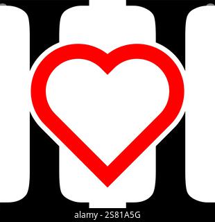 Logo lettera H ispirato all'amore Illustrazione Vettoriale