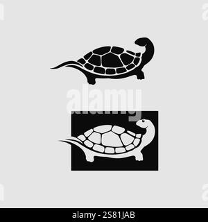 Turtle animale icona del fumetto illustrazione vettoriale Illustrazione Vettoriale