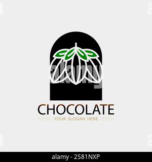 Illustrazione del design vettoriale dell'icona del logo cioccolato e cacao Illustrazione Vettoriale