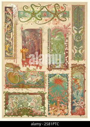 Anton Seder - l'animale nelle arti decorative - intricati disegni Art Nouveau - 1896 - Strega psichedelica creature marine e corallo Foto Stock
