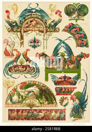 Anton Seder - l' animale nelle arti decorative - disegni intricati Art Nouveau - 1896 - Foto Stock
