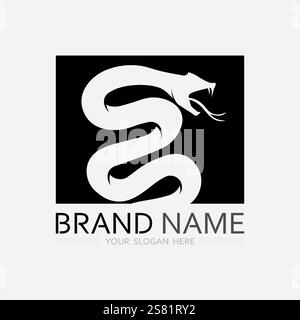 Modello con logo Snake. Illustrazione vettoriale. Illustrazione Vettoriale