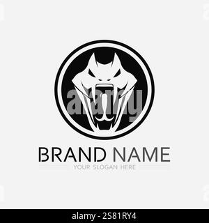 Modello con logo Snake. Illustrazione vettoriale. Illustrazione Vettoriale