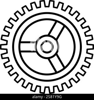 Ingranaggio, meccanismo, impostazioni - icona vettoriale Illustrazione Vettoriale