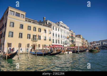 Paläste am Canal grande, Riva del Vin, Venedig, Venetien, Italien *** Palazzi sul Canal grande, Riva del Vin, Venezia, Veneto, Italia Foto Stock