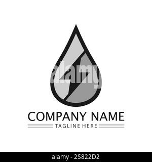 Icona del logo della batteria di alimentazione immagine vettoriale modello di progettazione.vettore di carica della batteria Icona.alimentazione della batteria e logo del fulmine lampeggiante Illustrazione Vettoriale