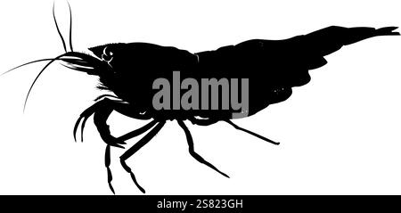 sagoma dei gamberi, vista laterale Illustrazione Vettoriale