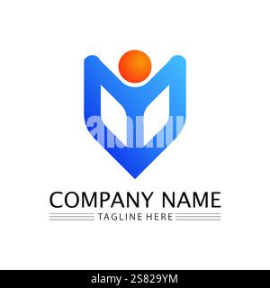 Persone icona gruppo di lavoro Vector logo illustrazione disegno Illustrazione Vettoriale
