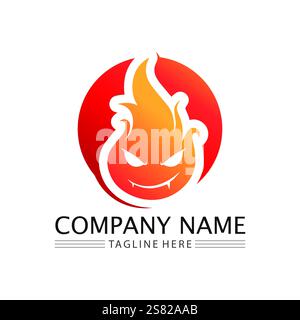 modello di disegno vettoriale icona logo fire flame Illustrazione Vettoriale