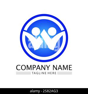 Persone icona gruppo di lavoro Vector logo illustrazione disegno Illustrazione Vettoriale