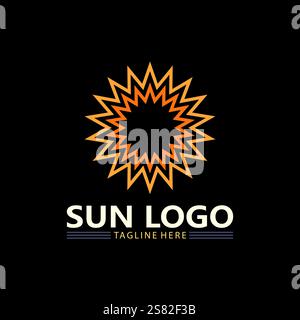 Illustrazione del logo Sun Vector e Sun icona modello logo Illustrazione Vettoriale