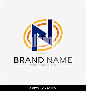 Lettera N Modello Logo icona vettore illustration design Illustrazione Vettoriale