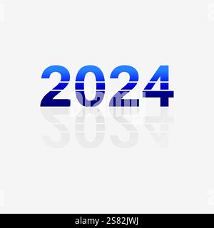 Logo Capodanno 2024 e Natale 2024 design e illustrazione del numero Illustrazione Vettoriale
