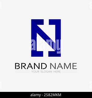 Lettera N Modello Logo icona vettore illustration design Illustrazione Vettoriale