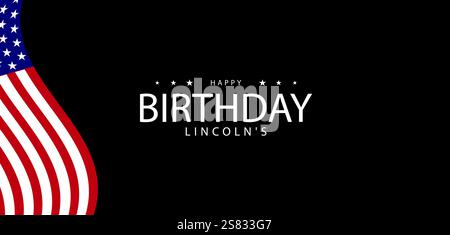 Buon compleanno Presidente Lincoln 12 febbraio feste Illustrazione Vettoriale