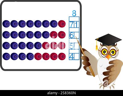 Giochi educativi per bambini sulla composizione degli otto. Illustrazione Vettoriale