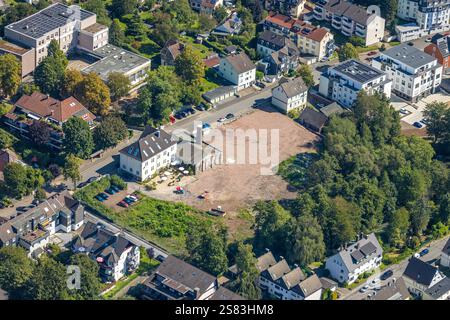 Vista aerea, sito di demolizione Gebr. Vom Bruch GmbH su Teichstraße, edificio con camino, Klostermark, Gevelsberg, regione della Ruhr, Renania settentrionale-Vestfalia, G. Foto Stock