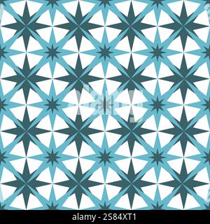 Motivo geometrico senza cuciture con illustrazione vettoriale a stelle Illustrazione Vettoriale