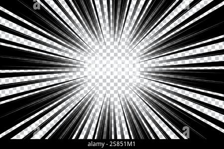 Fumetto, sfondo trasparente del fumetto nero Illustrazione Vettoriale