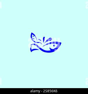 Illustrazione vettoriale logo Fish. Logo Fishing Club Illustrazione Vettoriale