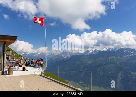 Ristorante sul monte Brienz Rothorn, Oberland Bernese, Svizzera Foto Stock