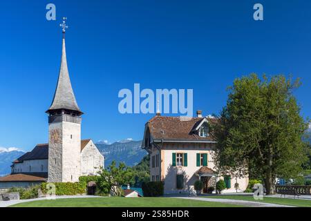 Chiesa del Castello di Spiez, Spiez, Cantone di Berna, Svizzera Foto Stock