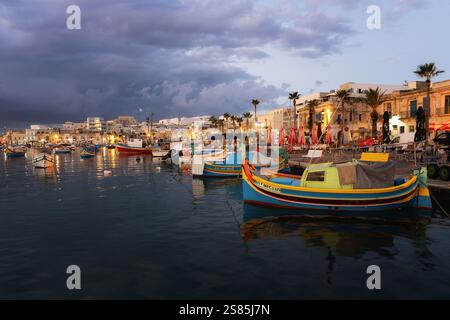 Porto di Marsaxlokk, Marsaxlokk, Malta Foto Stock