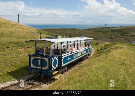 Great orme Tramway, Llandudno, Clwyd, Galles, Regno Unito Foto Stock