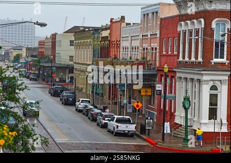The Strand Historic District, città di Galveston, isola di Galveston, Golfo del Messico, Texas, Stati Uniti d'America Foto Stock