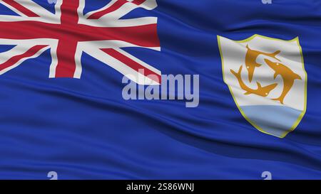 Closeup Anguilla Bandiera, sventolando nel vento, ad alta risoluzione Foto Stock