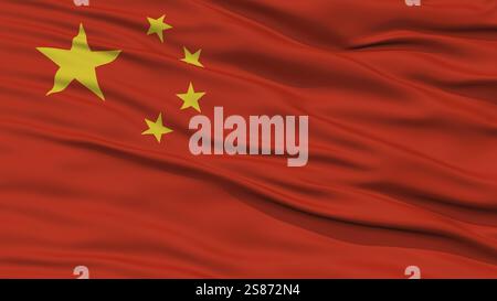 Closeup Bandiera della Cina, sventolando nel vento, ad alta risoluzione Foto Stock