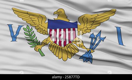 Primo piano bandiera delle Isole Vergini americane, Waving in the Wind, alta risoluzione Foto Stock