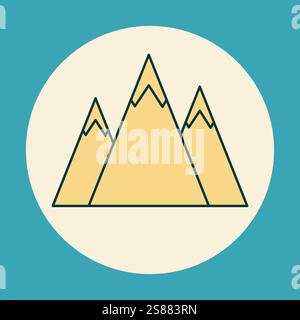 Icona della montagna. Semplice icona lineare che raffigura un paesaggio montano. Illustrazione vettoriale Illustrazione Vettoriale
