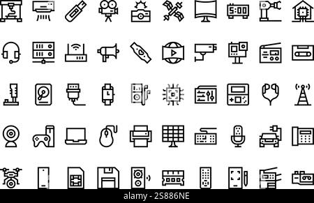 Raccolta di icone vettoriali di alta qualità con traccia modificabile. Ideale per progetti professionali e creativi Illustrazione Vettoriale