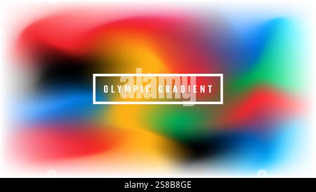 Colorato gradiente olimpico con design senza cuciture ed elementi in mesh astratti. Perfetto per sfondi di lusso, sfondi e modelli moderni. Alto Illustrazione Vettoriale