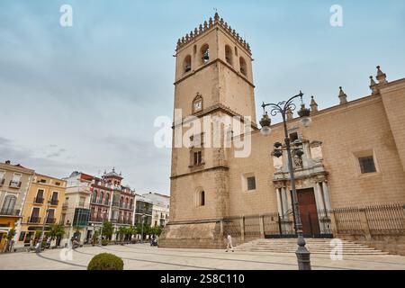 Cattedrale di Badajoz in Plaza de Espana. St. John. Estremadura. Spagna Foto Stock