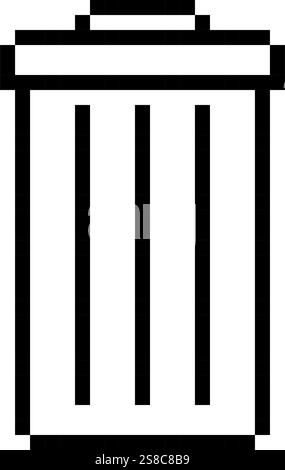 Icona dei pixel del cestino grafica semplice dei pixel desiderati Illustrazione Vettoriale