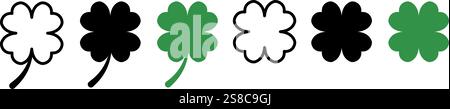 Simbolo icona Clover Imposta il design semplice di base Illustrazione Vettoriale
