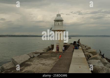 Brixham faro del porto Foto Stock