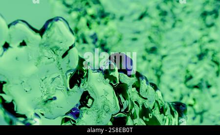 Immagine ad alta risoluzione che mostra una vivace visualizzazione 3D di colori verdi con dettagli intricati e flusso dinamico, evidenziando la bellezza e la complessità Foto Stock