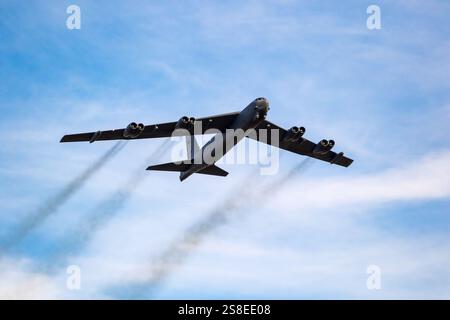 Boeing B-52H Stratofortress della US Air Force in volo da Barksdale AFB. Sanicole, Belgio - 13 settembre 2019 Foto Stock
