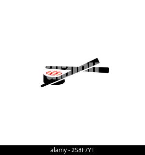 Design del ristorante giapponese con logo Sushi Illustrazione Vettoriale