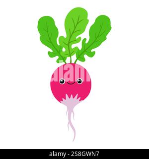 Ravanello con la faccia sorridente. Illustrazione vettoriale Illustrazione Vettoriale