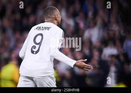 Madrid, Spagna. 22 gennaio 2025. Partita di calcio della UEFA Champions League tra il Real Madrid CF e l'RB Salzburg allo stadio Santiago Bernabeu di Madrid, Spagna, 22 gennaio 2025 Kylian Mbappe 900/Cordon Press Credit: CORDON PRESS/Alamy Live News Foto Stock