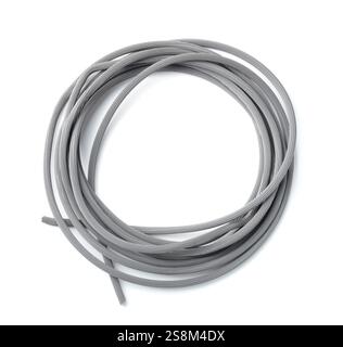 Vista dall'alto della guarnizione isolante in gomma isolata su bianco Foto Stock