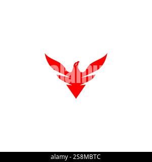 V Eagle Logo Design Vector. Icona Eagle Bird Illustrazione Vettoriale